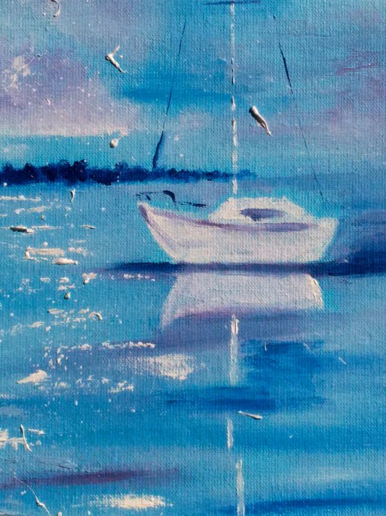 Sailboat Oil Painting