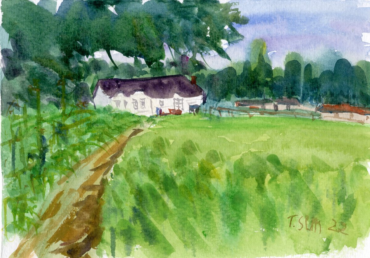Impressionistic Watercolour , The White House At The Hellingly, England By Tanya Sun, 12 X 8, Artwork For Sale On Artfinder