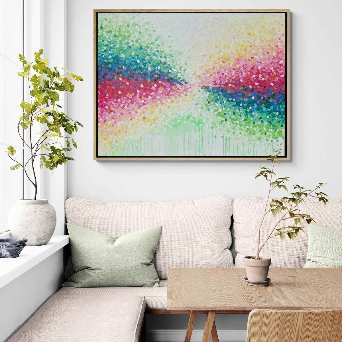 Abstract Oil Painting By Belinda Nadwie, 52 X 41, Your Radiant Vibe, Original Artwork