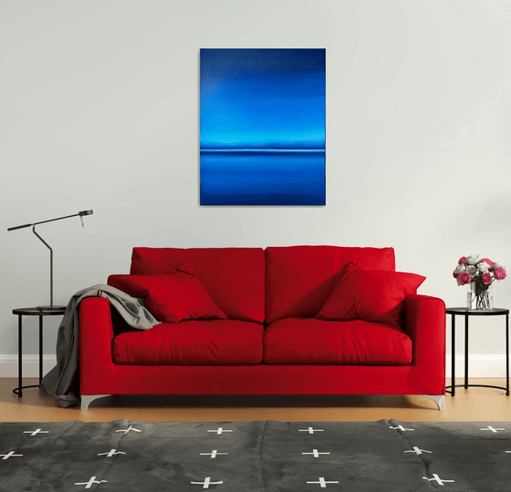 Night lake in Ukraine - Blue abstract