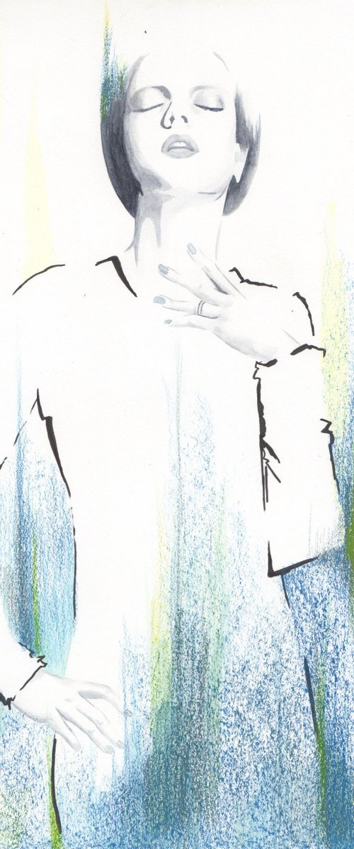 contemporary female fashion illustration by Renske Karlien Hercules