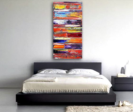 "Awakening" - SPECIAL PRICE-  Original Large PMS Oil Painting On Canvas - 24 x 48 inches