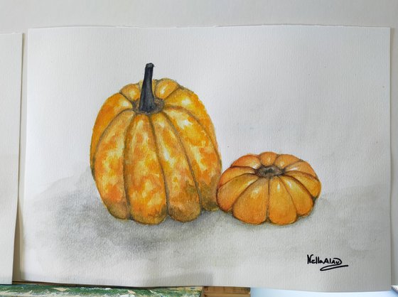 2 paintings Pumpkins