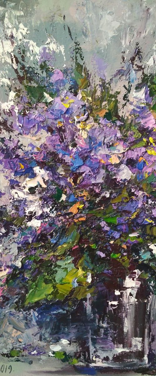 Still life with violets by Andrej  Ostapchuk