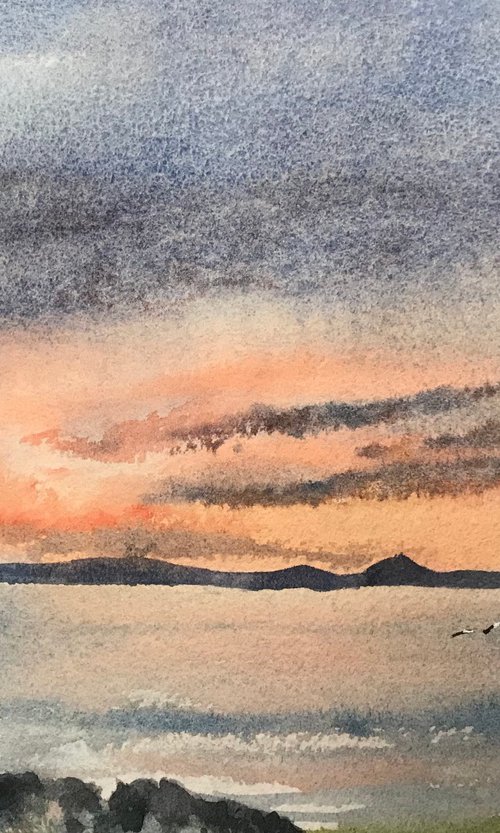 Porthcawl at sunset by Vicki Washbourne