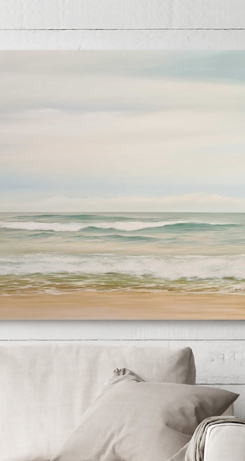 "Seashore 2" Original seascape oil art by Mary Amur