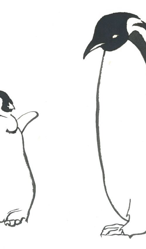 Penguin I Animal Drawing by Ricardo Machado