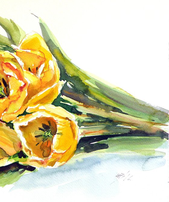 Yellow tulips