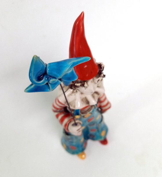 Carefree Clown with Pinwheel