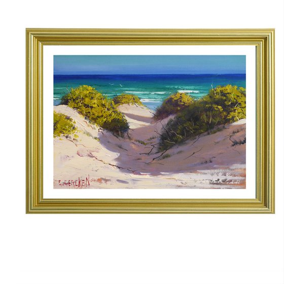 Beach Painting original oil coastal sand dunes seascape on canvas