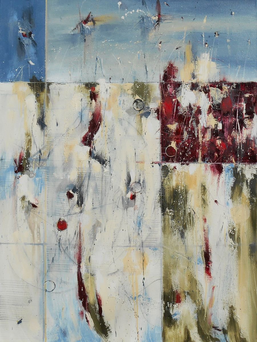 Abstract Oil Painting By Cynthia Ligeros, 30 X 40, Sweetest Regret, Original Artwork