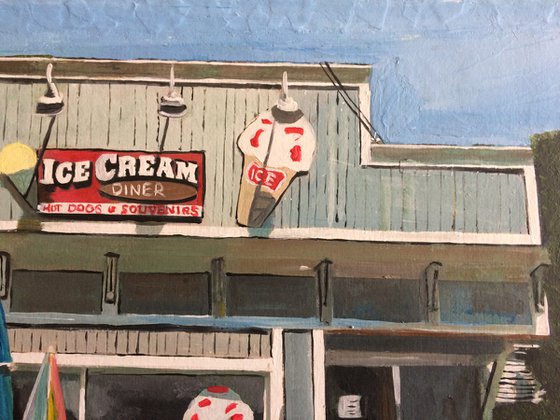 American Ice Cream Shop In Summer