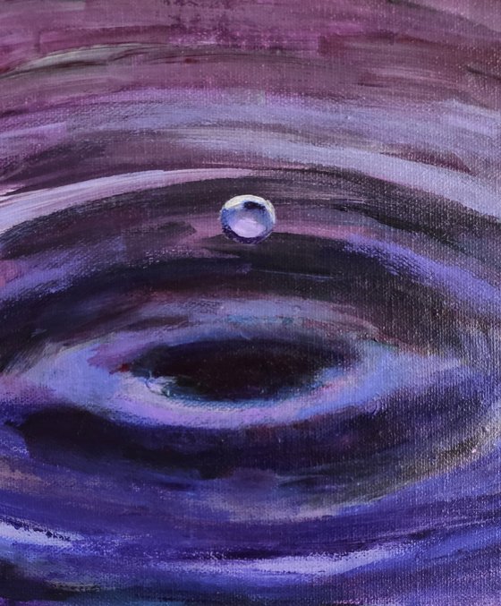 Acrylic painting Blue drop