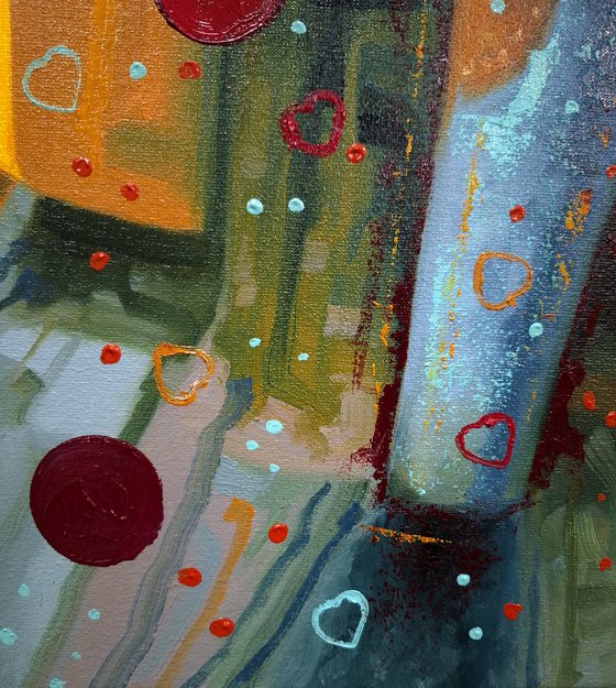 The giraffe is walking