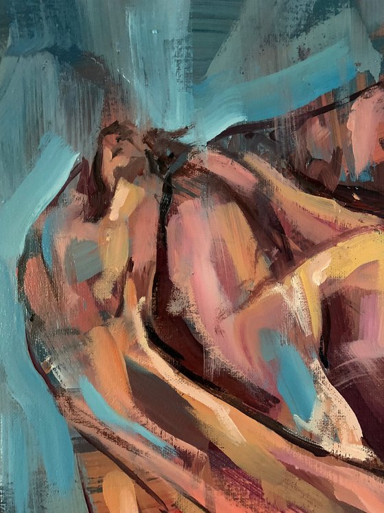 Male nude, naked man, male figure, gay erotic oil painting