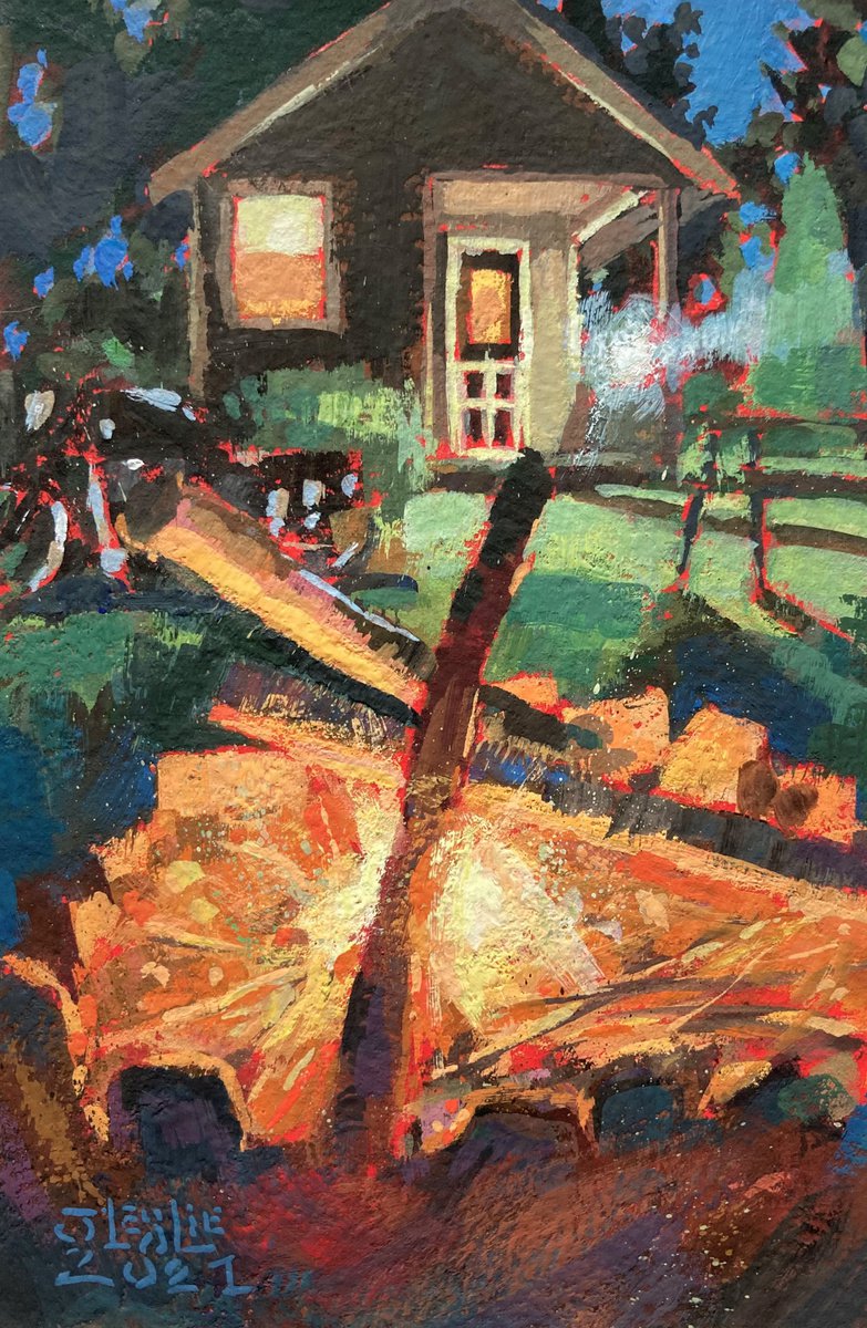Impressionistic Painting , Night Light By Jimmy Leslie, 4 X 6, Artwork For Sale On Artfinder
