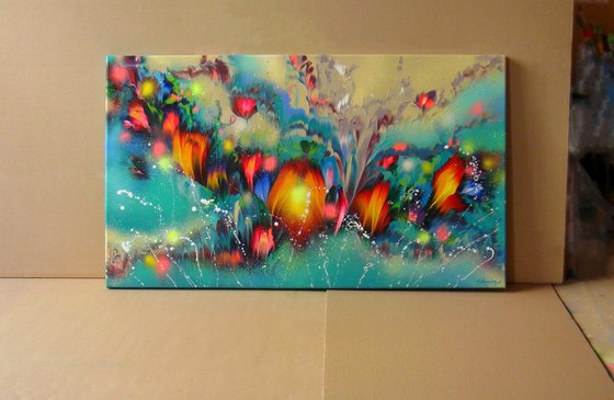 "Floral Sunset" LARGE Painting