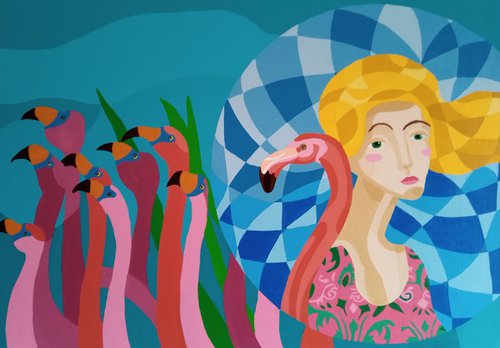 Flamingo Lady by Corinne Hamer