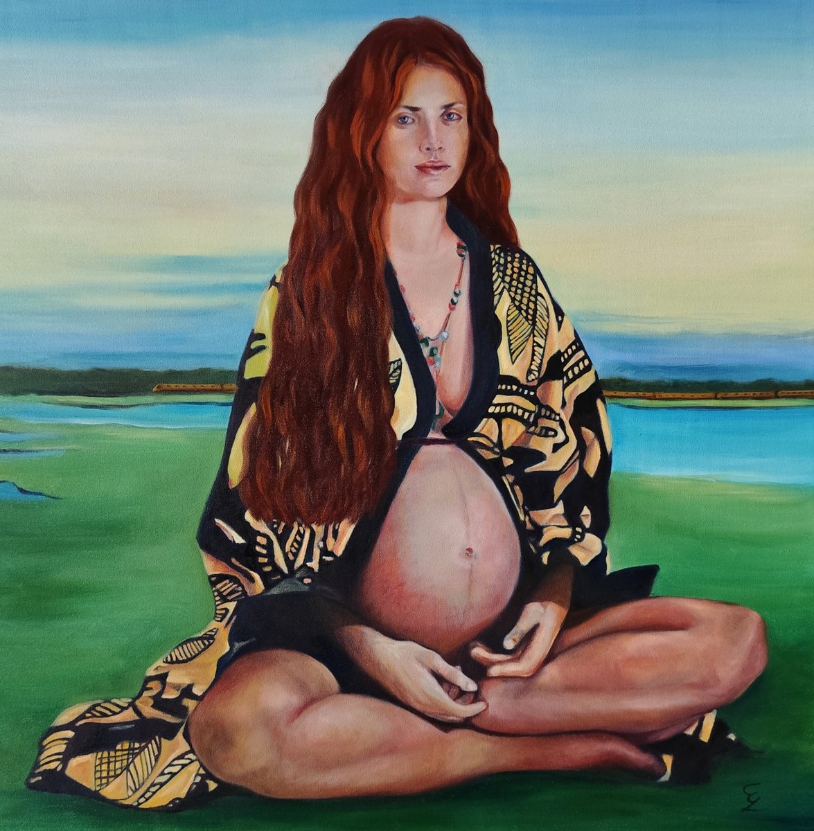 Photorealistic Portrait Oil Painting By Veronica Ciccarese, 28 X 28", The Journey, Original Artwork