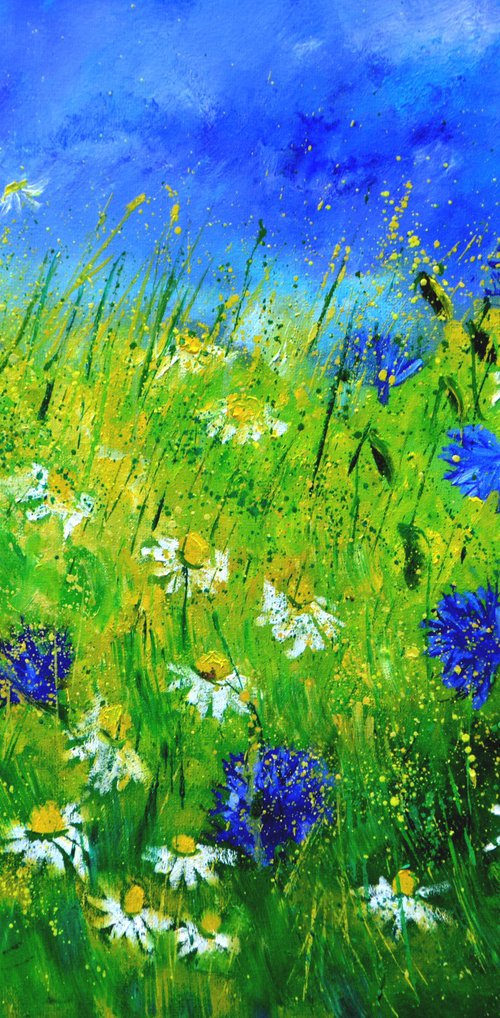 Cornflowers and daisies by Pol Henry Ledent