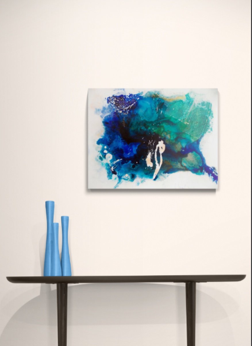 Abstract Painting By Christa Haack, 25 X 21, Visuelle Energie, Original Artwork