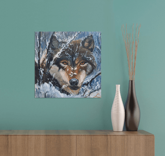 Winter wolf portrait