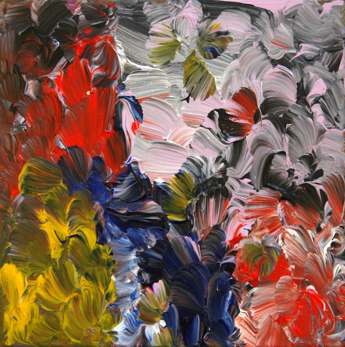 Abstract Acrylic Painting By Cb., 12 X 12, Happynessssss, Original Artwork