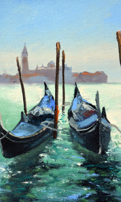 Venetian Gondolas 3 by Elena Lukina