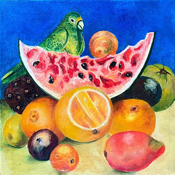 Still life with a parrot