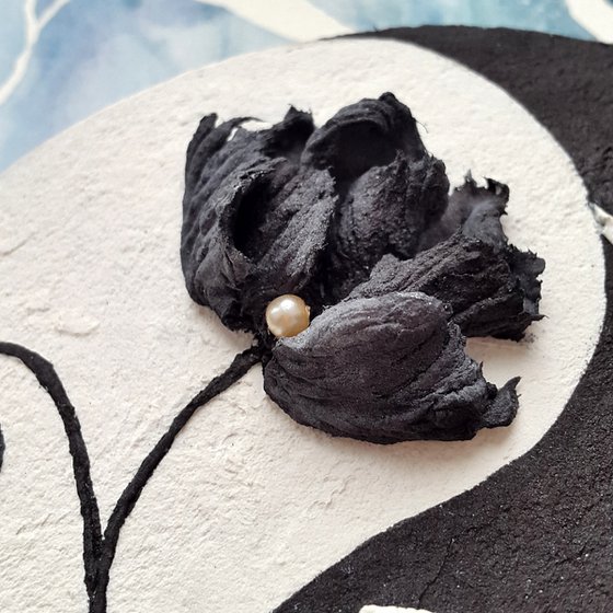 Sculpture floral painting, Yin Yang Harmony symbol