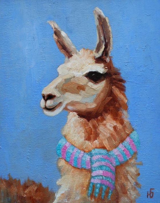 Llama in a scarf