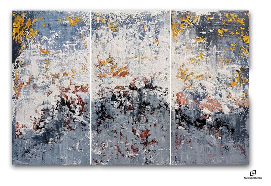 150x100cm. / Abstract triptych / Abstract 1182