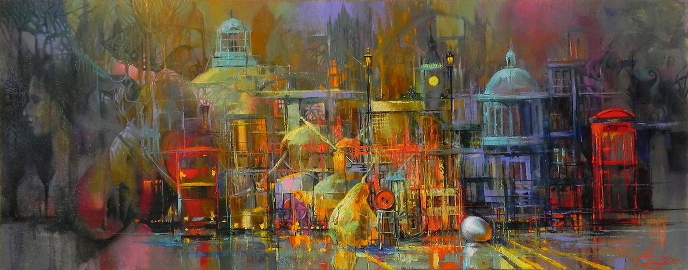 City Life Oil Painting By Yuriy Novikov Artfinder