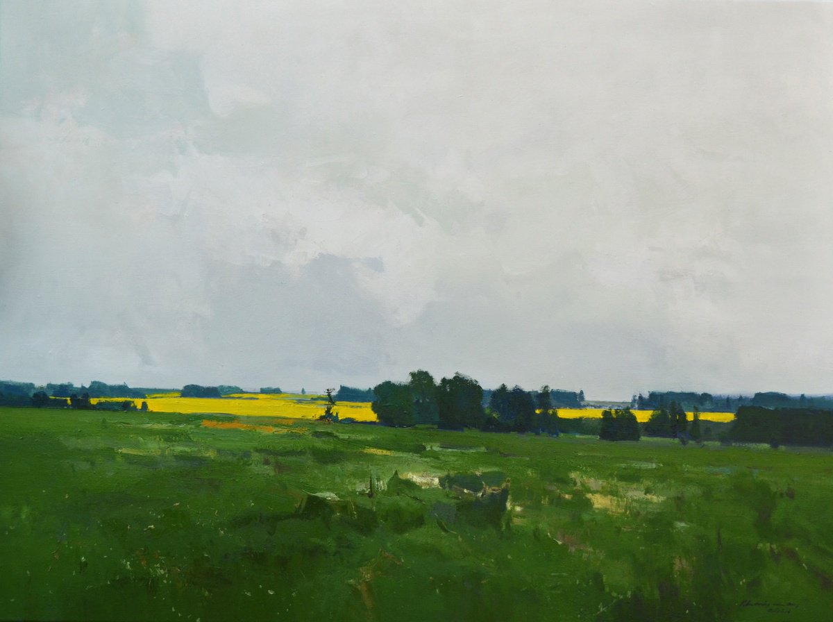 Spring Fields By Vytautas Laisonas, 31 X 24, Artwork For Sale On Artfinder