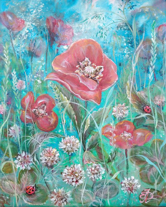 Whispering Poppy Meadow. Original.