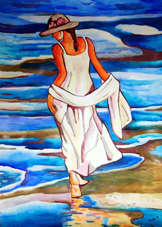 At the beach / 72  x 52 cm