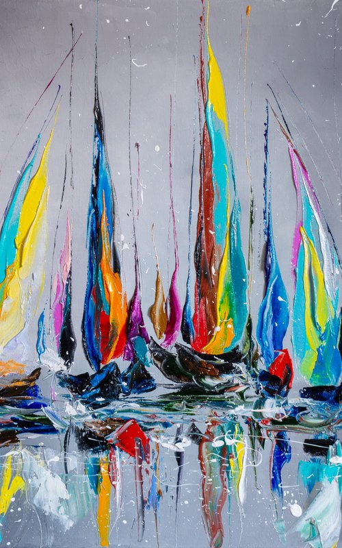 Colorful yachts by Liubov Kuptsova