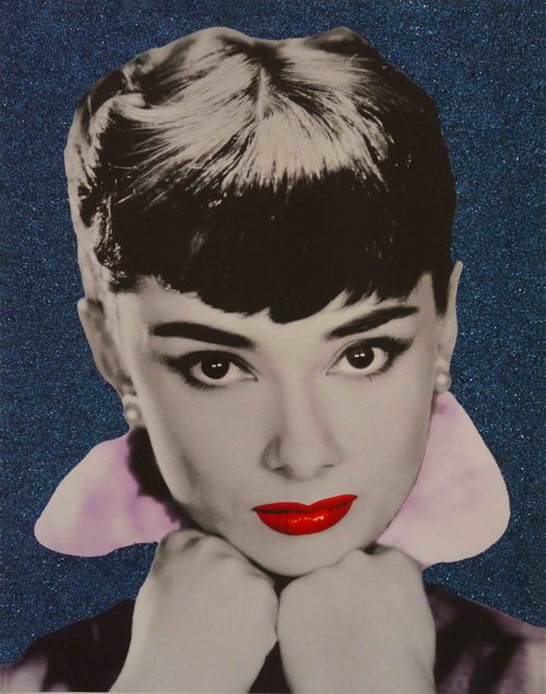 Audrey Hepburn II (with blue glitter) by David Studwell
