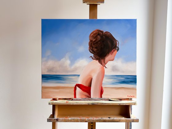 Girl in a Red Swimsuit