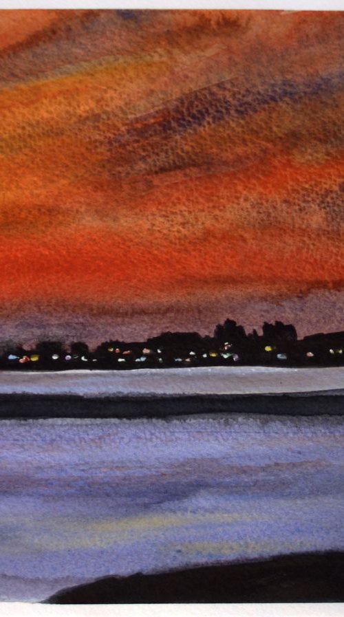 Sunset Over Portsmouth /  ORIGINAL PAINTING by Salana Art Gallery