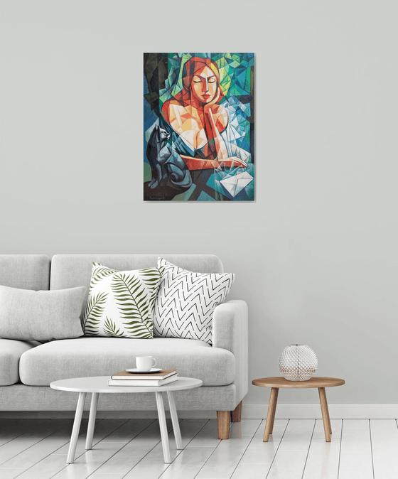 Catwoman(60x80cm,  oil painting, ready to hang)