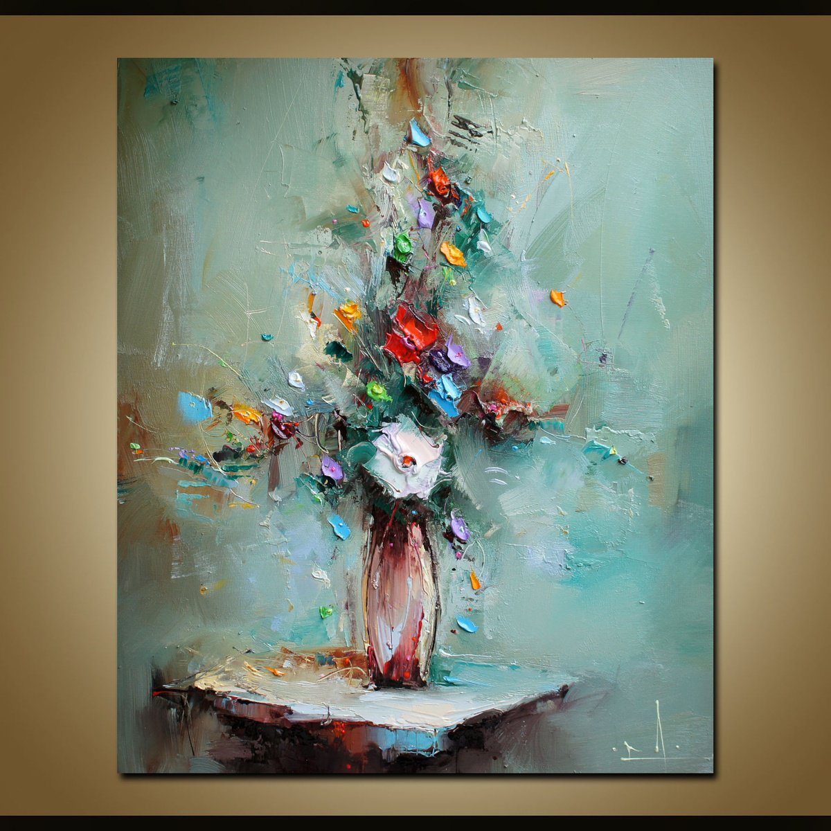 Expressive Botanical Oil Painting By Stanislav Lazarov, 20 X 24", Gentle Afternoon, Original Artwork