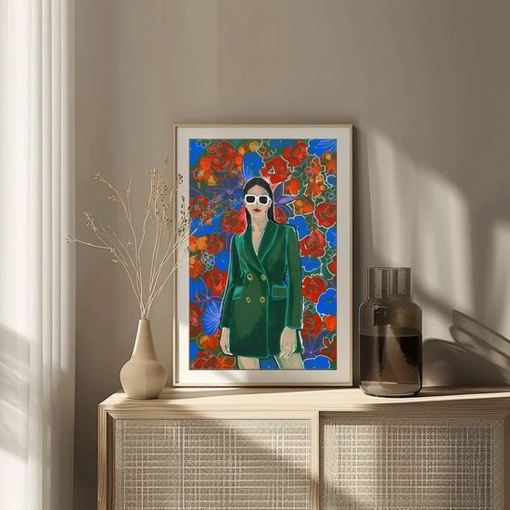 Woman in Green Coat