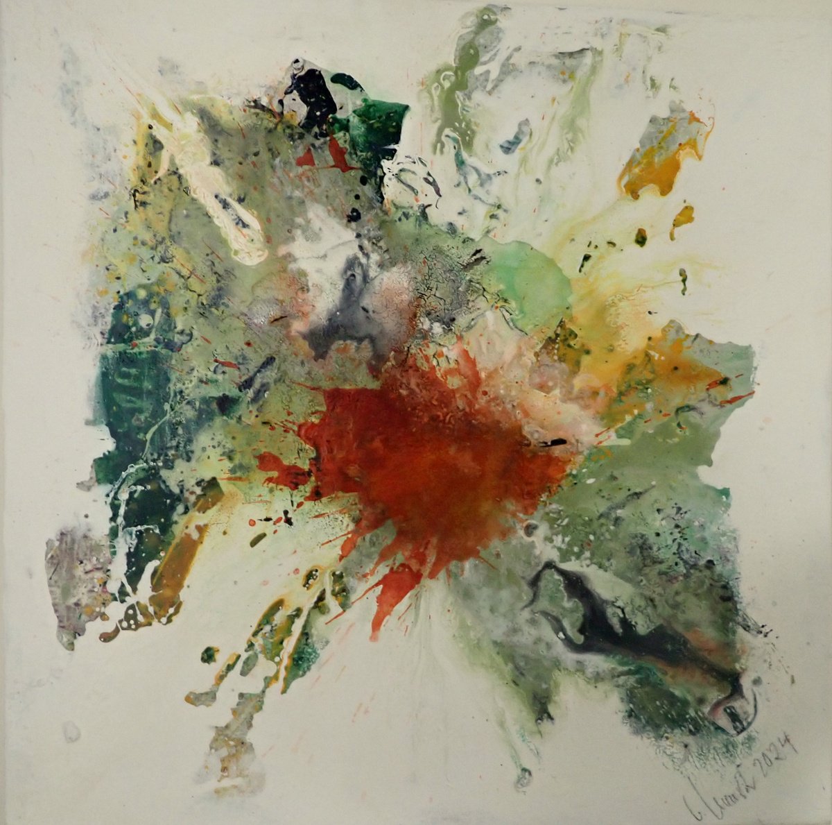 Abstract Painting By Christa Haack, 24 X 24, The Magic Of Power 2, Original Artwork