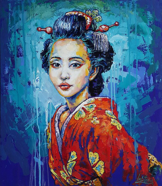 Portrait of a girl in a kimono - Japan Breath