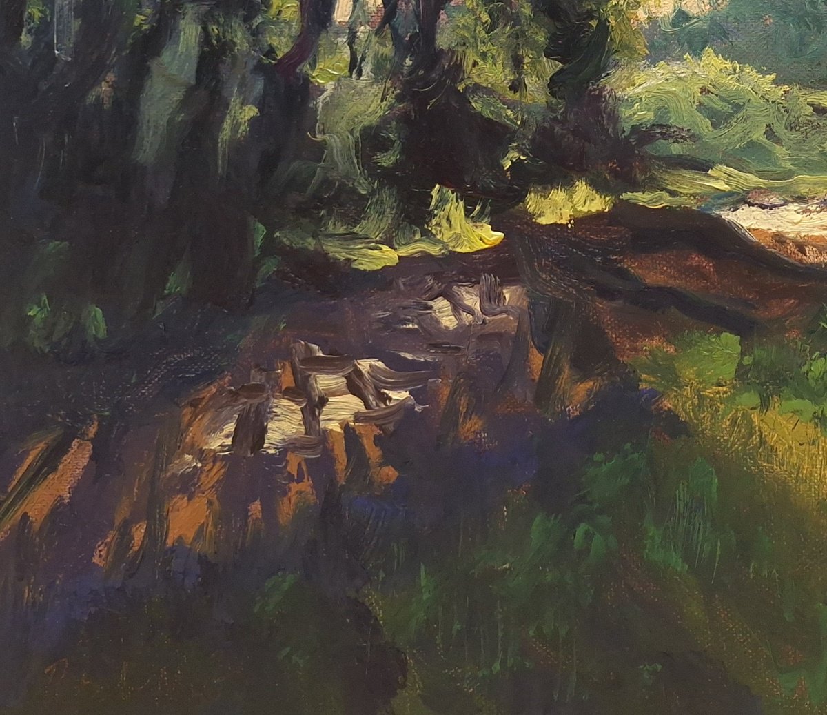 Impressionistic Landscape Oil Painting By Robert Mee, 16 X 16", 