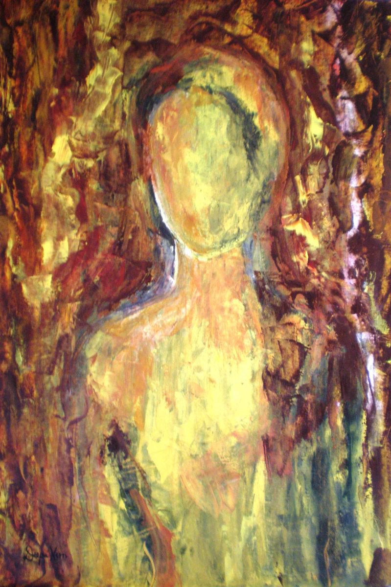 Impressionistic Abstract Oil Painting By Deepa Kern, 24 X 33, From The Earth, Original Artwork