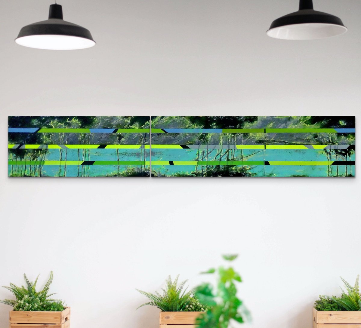 Abstract Oil Painting By Evgen Semenyuk, 67 X 12, Abstraction. Line Passages, Original Artwork