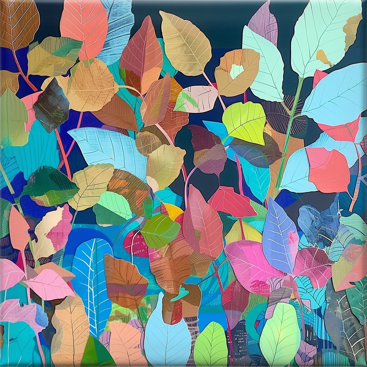 Abstract Acrylic Painting By V+V Kniazievi, 59 X 59", Botanical Symphony #2, Original Artwork