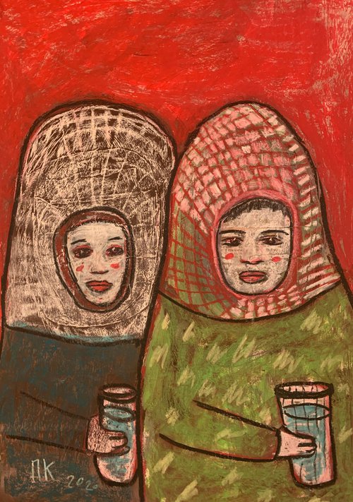 Two Muslim women by Pavel Kuragin